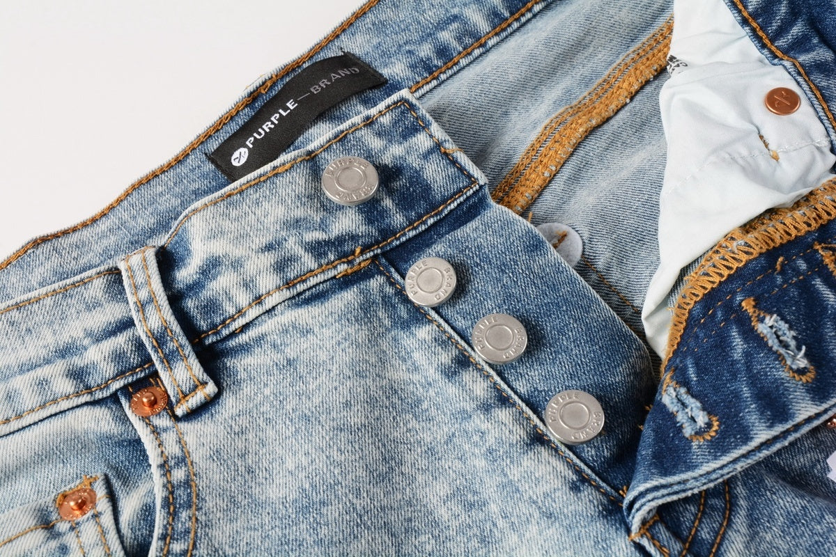 Men's High Street Slim Fit Distressed Blue Stretch Ripped Jeans