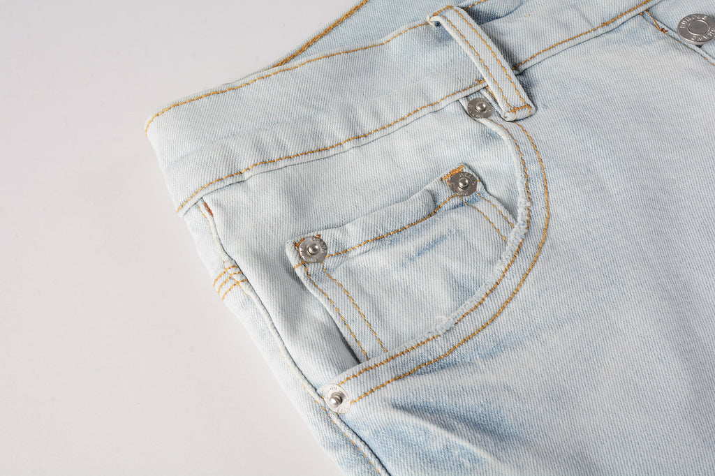 Men's Shop Street Style Slim Fit Ripped Denim Blue Jeans – Stretch Denim
