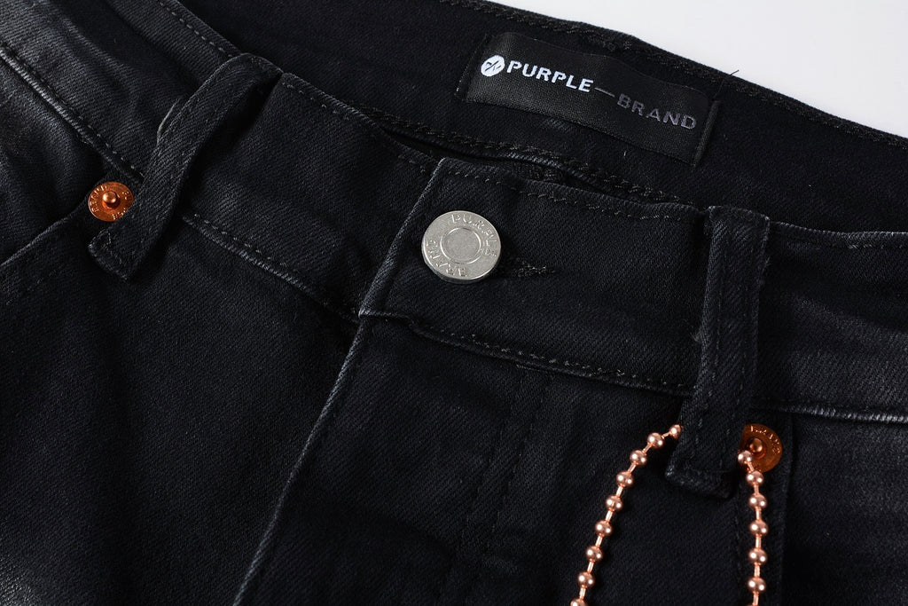 Men High Street Black Destroyed Holes Distressed Stretch Slim Fit Ripped Jeans