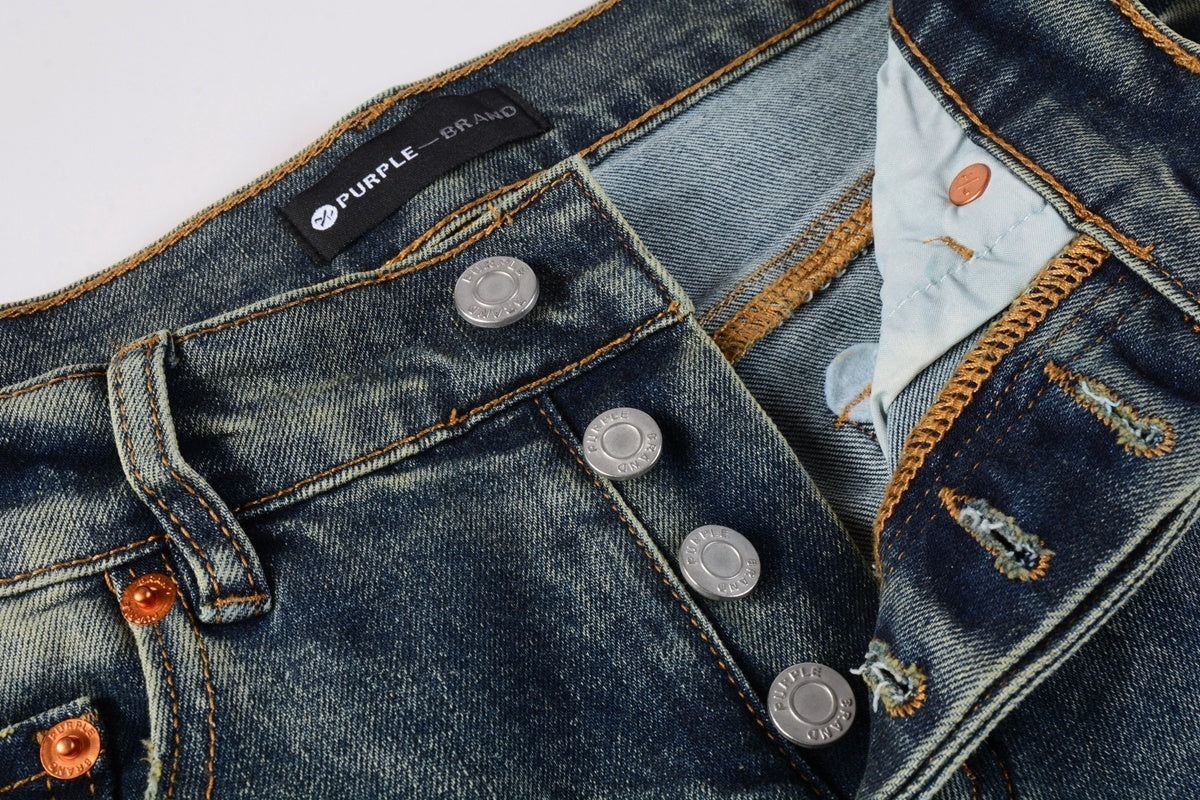 Men's Slim Fit High Street Distressed Blue Stretch Jeans