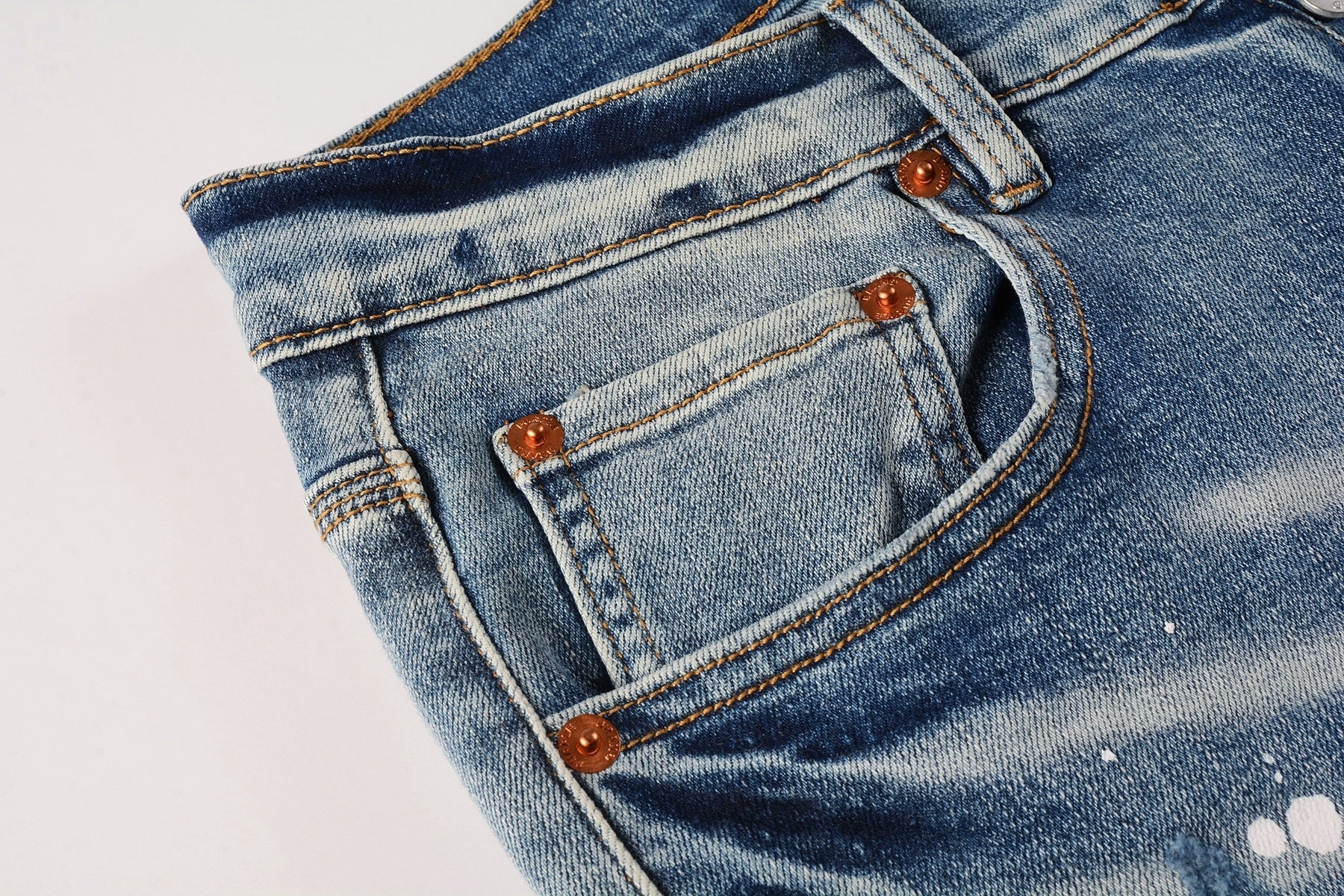 Slim Fit High Street Ripped Distressed Denim Jeans For Men