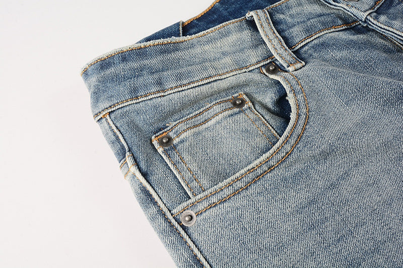 Men's Light Wash Ksubi-Inspired Graffiti Skinny Jeans - Slim Denim Pants