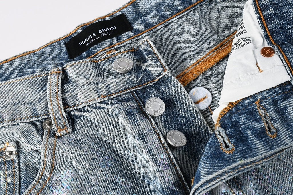 Men's & Women's Distressed Blue Baggy Jeans with Graffiti Design & Stretch Fit