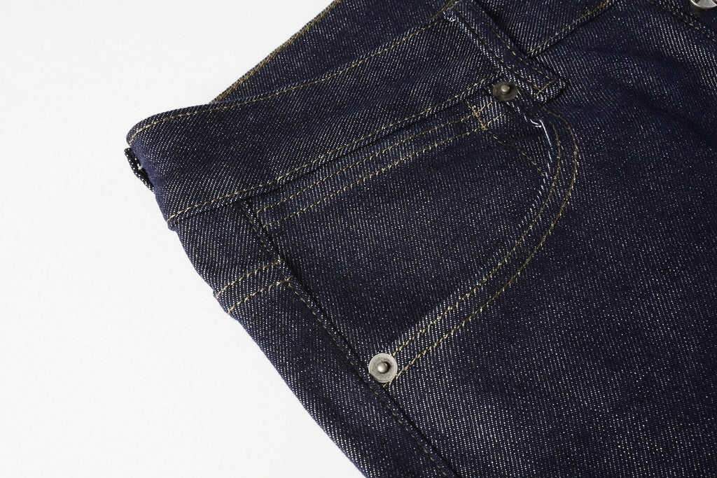 Men's Raw Indigo Dark Wash Slim-Fit Stretch Jeans - Premium Denim