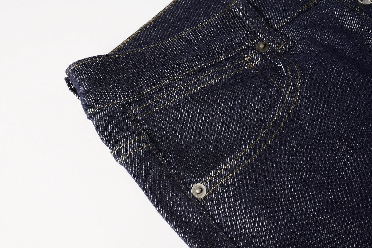 Men's Raw Indigo Dark Wash Slim-Fit Stretch Jeans - Premium Denim