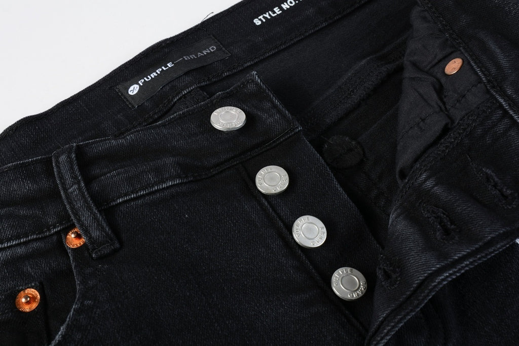 Men's Streetwear Slim Fit Distressed Black Damaged Holes Stretch Ripped Jeans