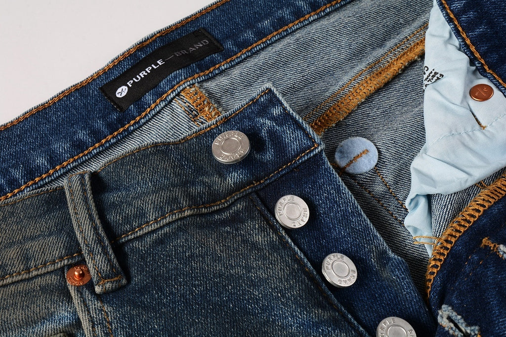Men's High Street Distressed Blue Painted Dirty Slim Fit Ripped Jeans