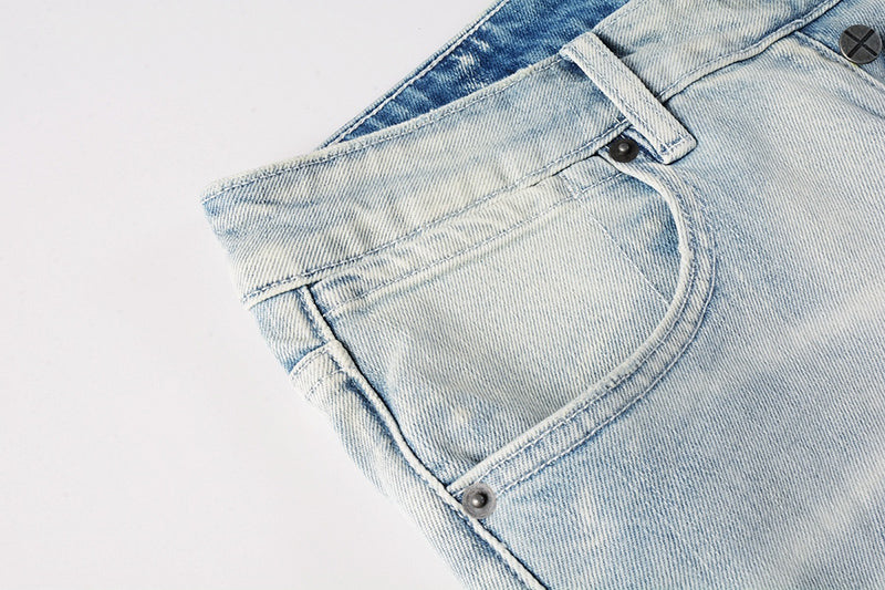 Men’s Light Wash Distressed Skinny Jeans - Streetwear Denim