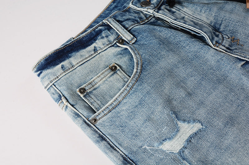 Men’s Light Blue Distressed Skinny Jeans - Ksubi Style Denim