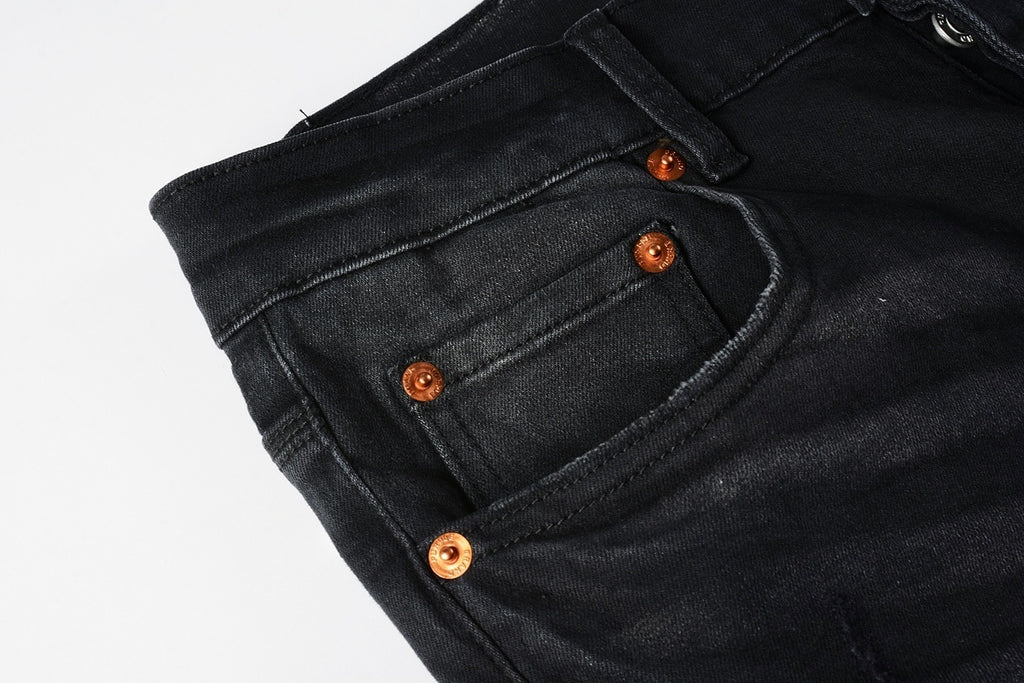 Street Style Slim Fit Ripped Denim Jeans For Men