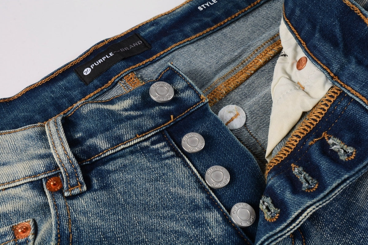 Men's Streetwear Slim Fit Distressed Blue Damaged Holes Graffiti Stretch Ripped Jeans