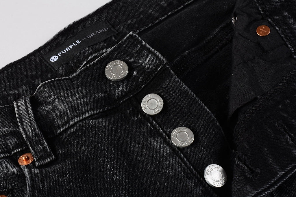 Men's High Street Distressed Black Gray Simple Stretch Slim Fit Ripped Jeans
