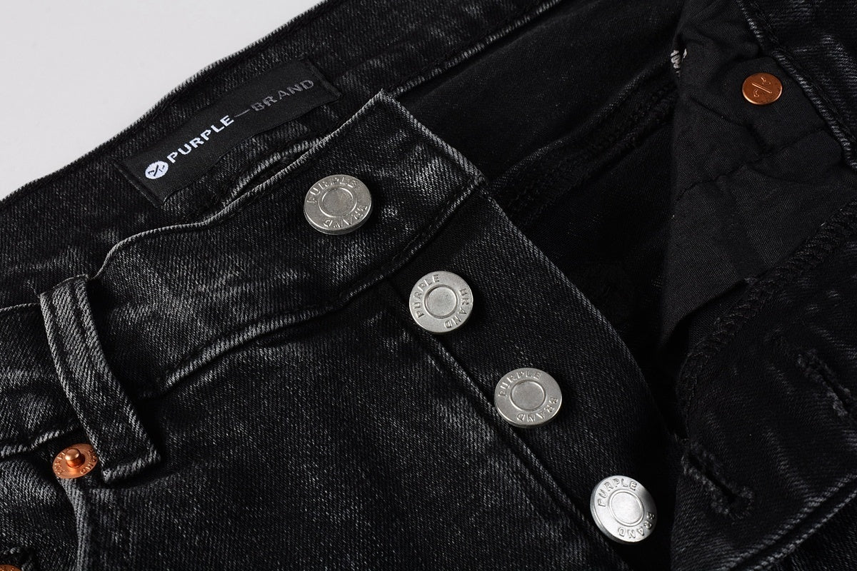 Men's High Street Distressed Black Gray Simple Stretch Slim Fit Ripped Jeans