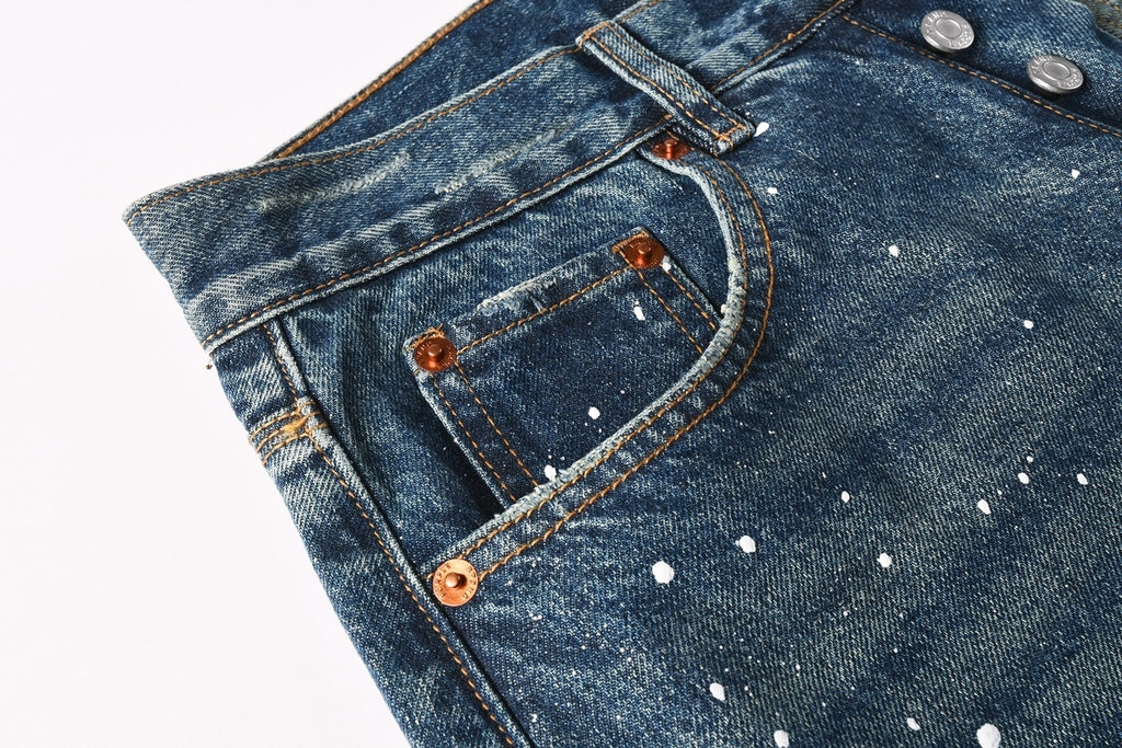 Distressed Blue Baggy Graffiti Loose Ripped Jeans | Trendy Streetwear Denim
