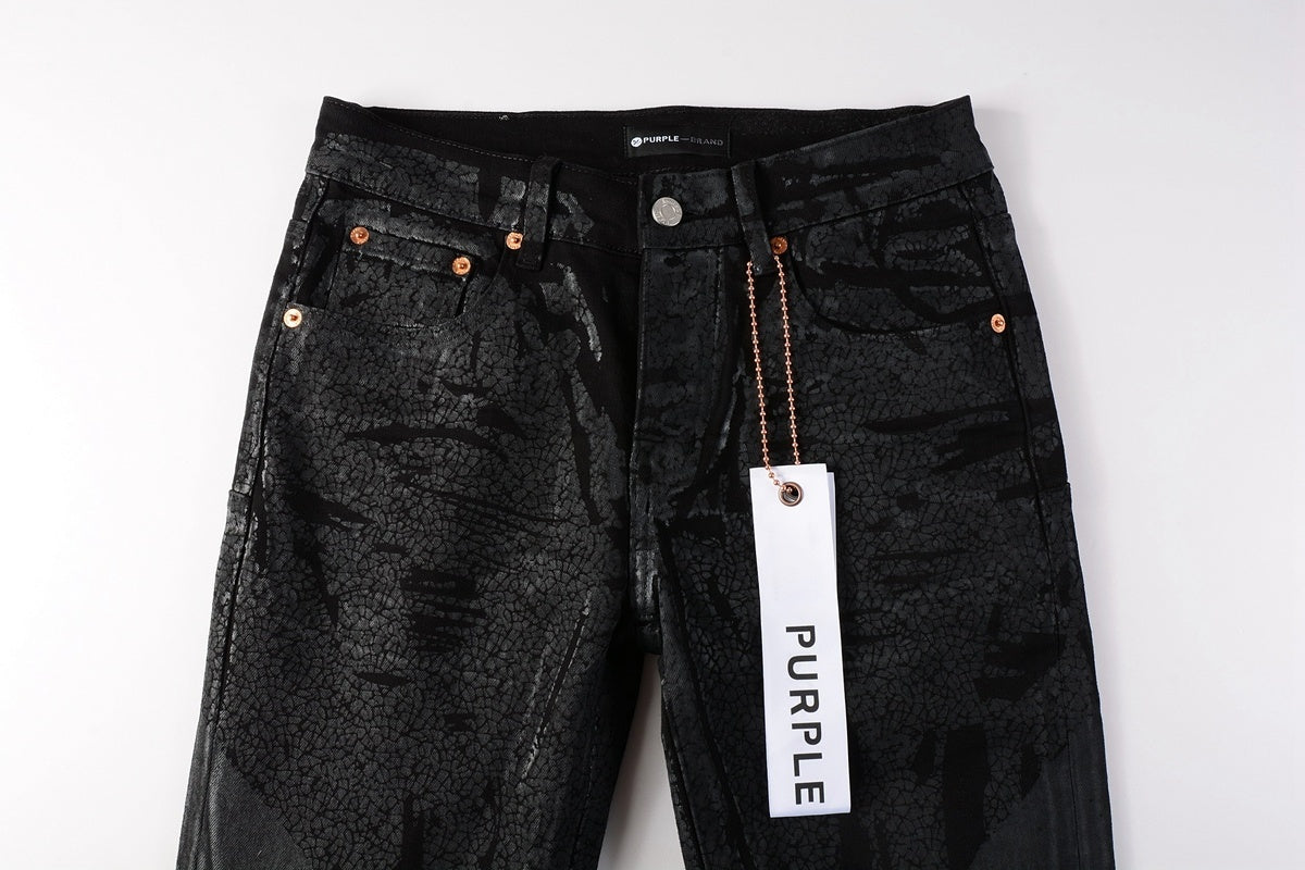 Men's High Street Distressed Black Stretch Slim Fit Ripped Jeans