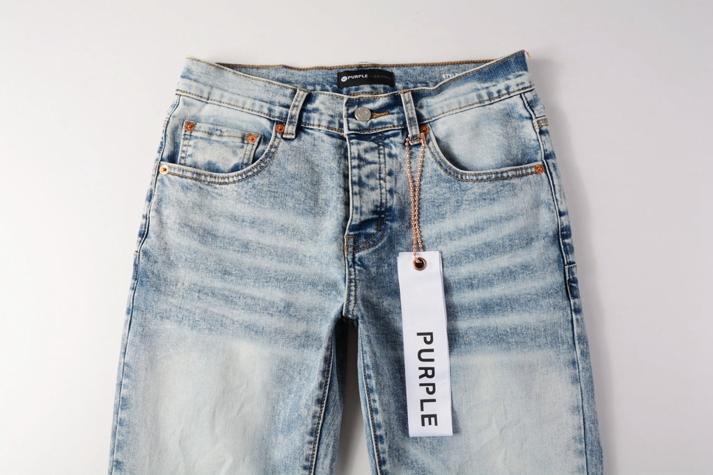 Men's High Street Slim Fit Distressed Blue Stretch Ripped Jeans