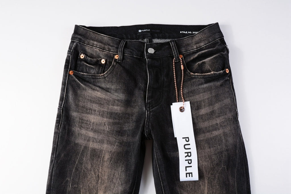 Men's High Street Distressed Vintage Gray Stretch Ripped Jeans