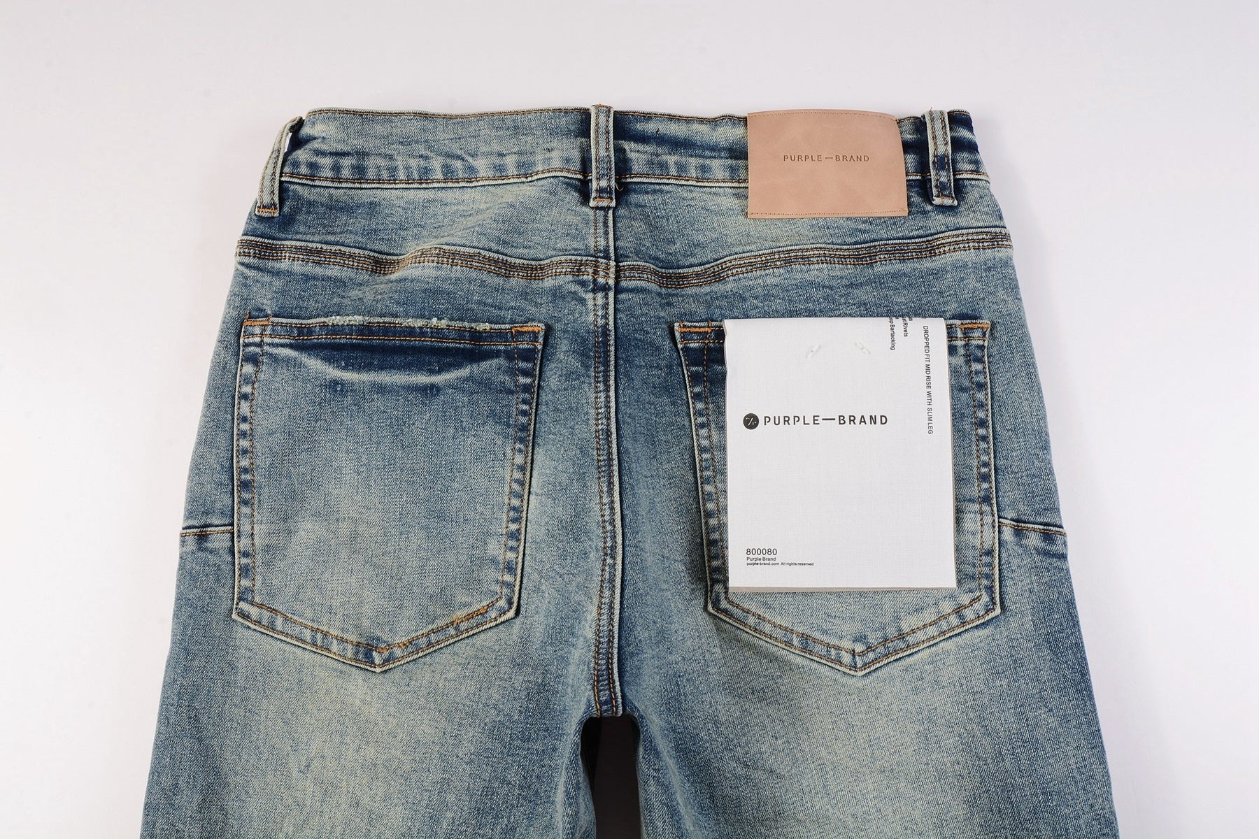 Men's Distressed Light Blue Patchwork Stretch Slim Fit Ripped Denim Jeans
