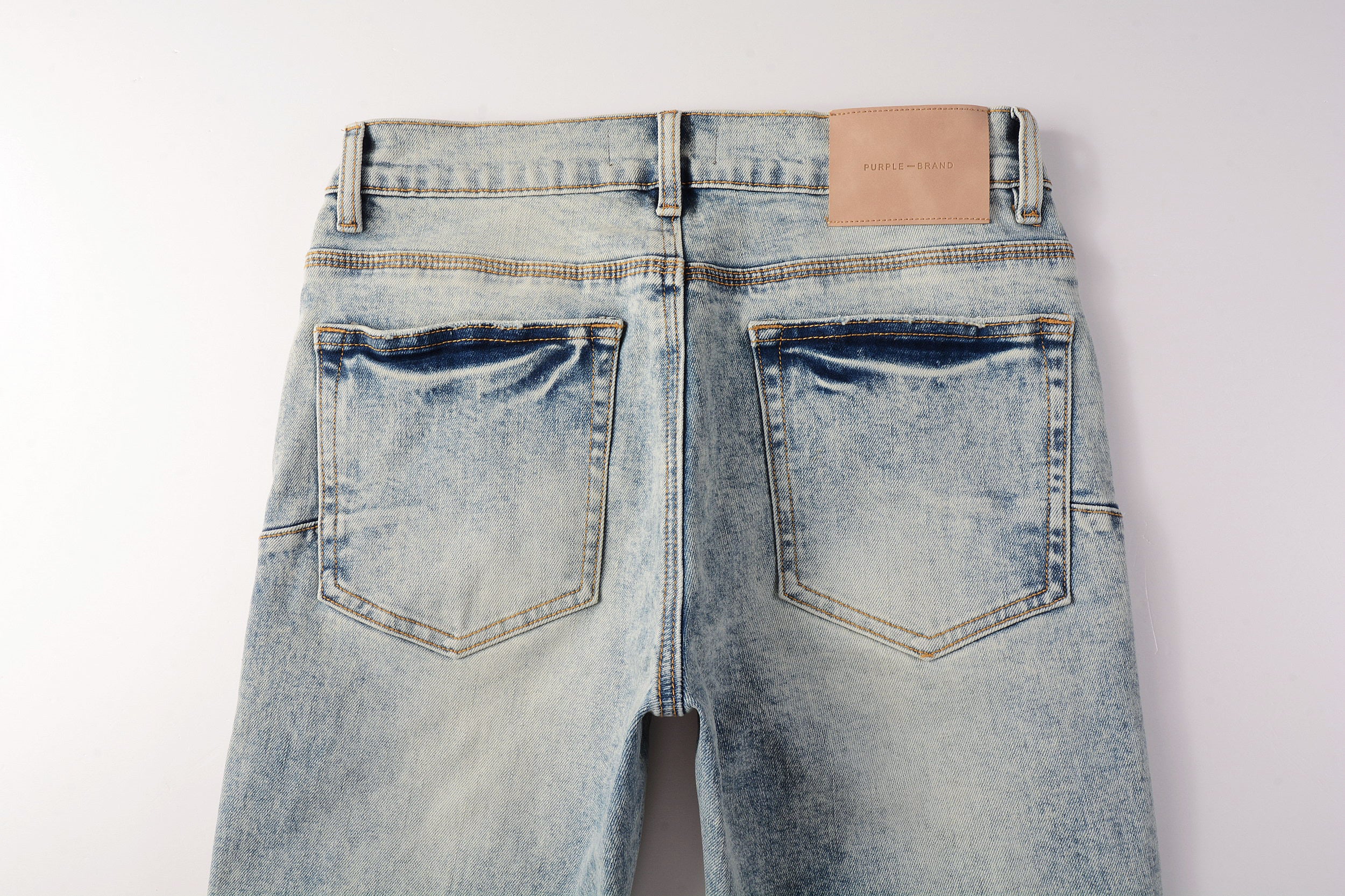 Men's Distressed Light Indigo Skinny Jeans with Ripped Holes & Button Fly