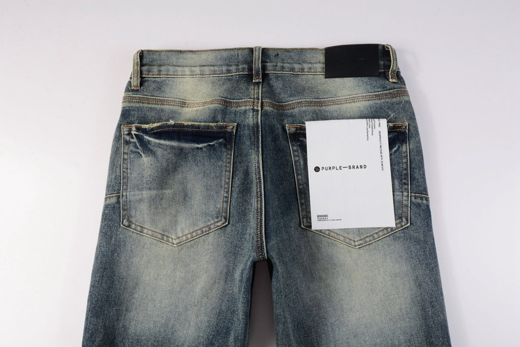 Men's Slim Fit High Street Distressed Blue Stretch Jeans