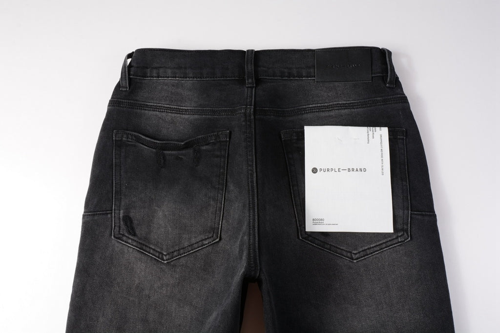 High Street Distressed Black Gray Destroyed Holes Stretch Slim Fit Ripped Jeans For Men