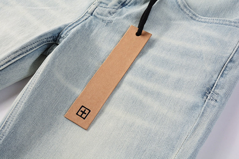 Men’s Light Wash Distressed Skinny Jeans - Streetwear Denim