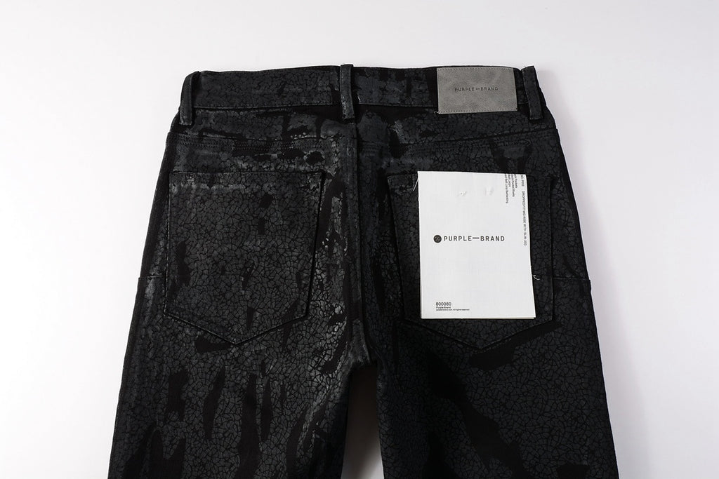 Men's High Street Distressed Black Stretch Slim Fit Ripped Jeans