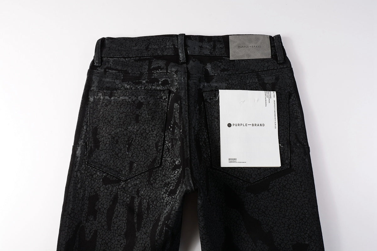 Men's High Street Distressed Black Stretch Slim Fit Ripped Jeans
