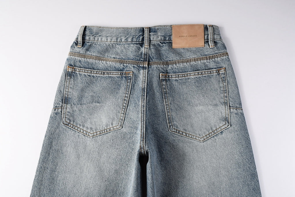 Men's & Women's Distressed Blue Baggy Jeans with Graffiti Design & Stretch Fit