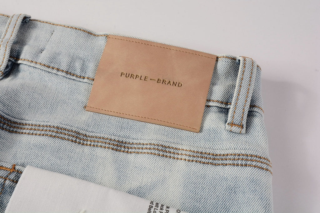 Men's High Street Distressed Washed Light Blue Stretch Slim Fit Ripped Jeans