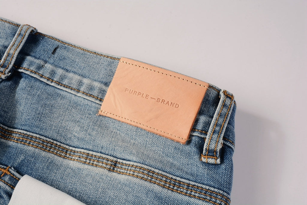 Men's Slim Fit High Street Distressed Blue Stretch Ripped Jeans