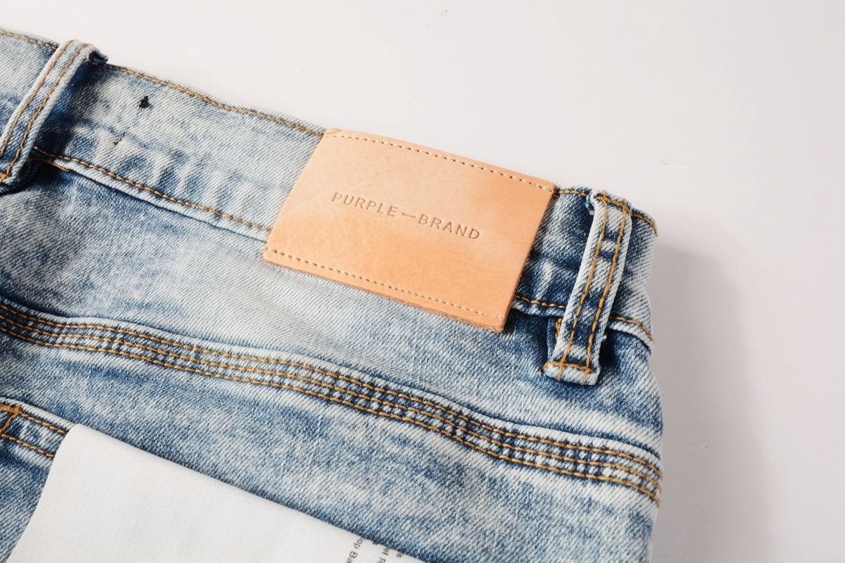 Men's High Street Slim Fit Distressed Blue Stretch Ripped Jeans