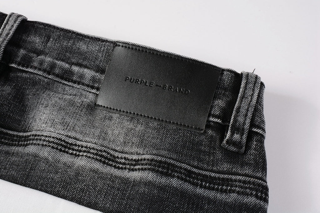 Men's High Street Distressed Black Gray Simple Stretch Slim Fit Ripped Jeans