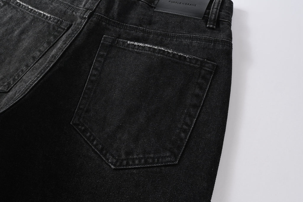 Men's Distressed Black Baggy Jeans with Rhinestones & Street Style