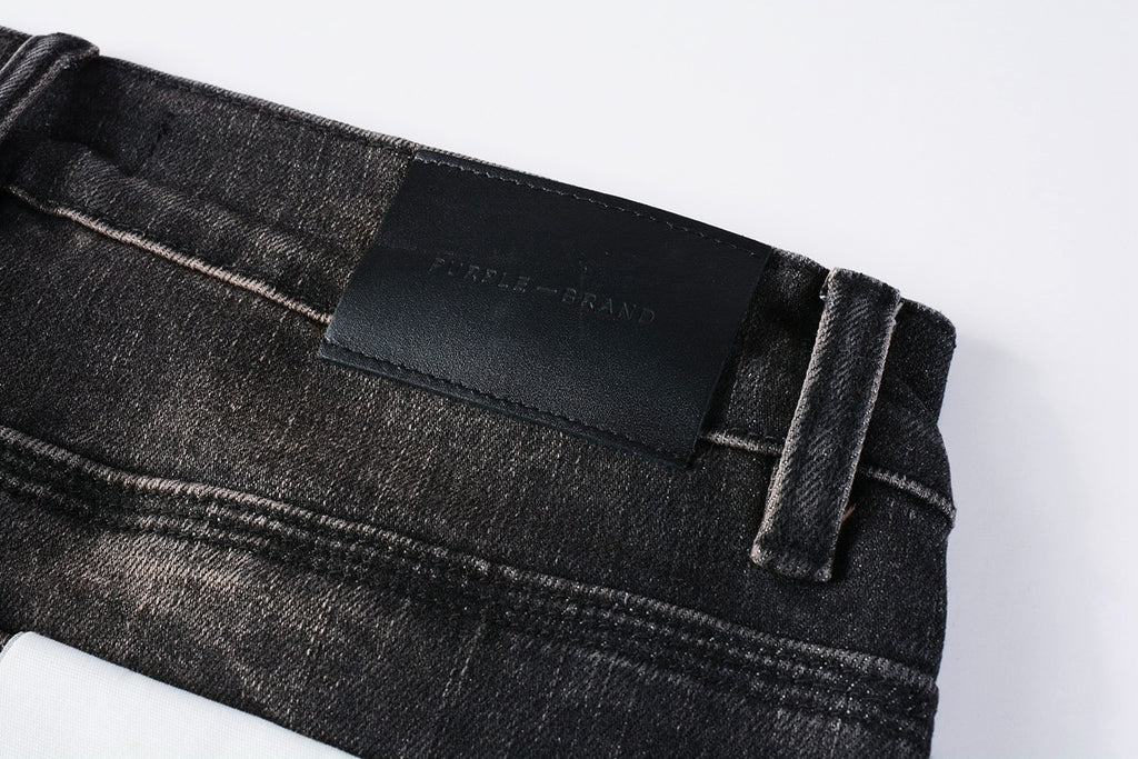 Men's High Street Distressed Vintage Gray Stretch Ripped Jeans