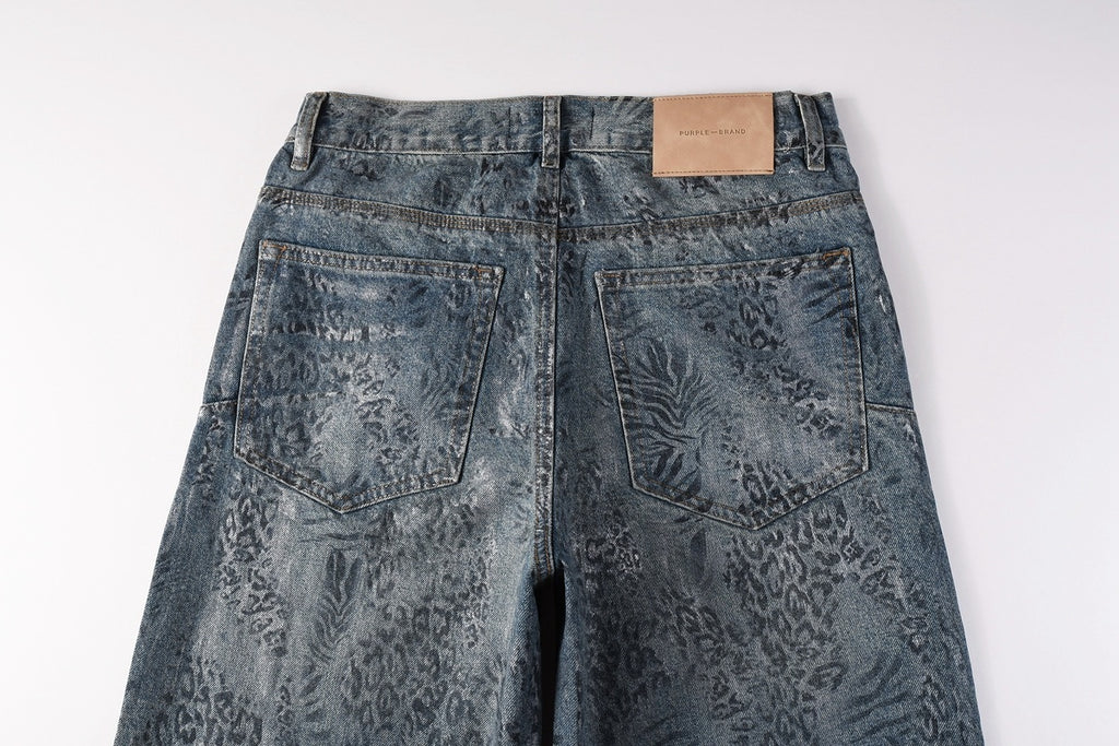 Men's Baggy Denim Jeans with Ripped Detailing, Stretch Fit & Wide Leg Design