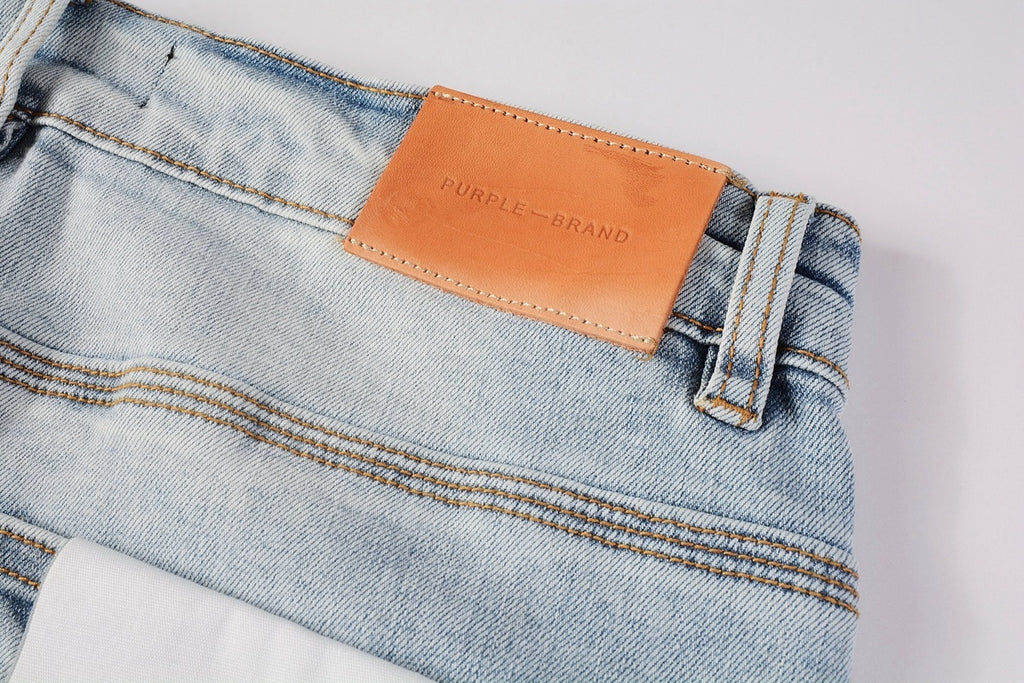 Men’s Slim Fit Light Blue Distressed Stretch Denim