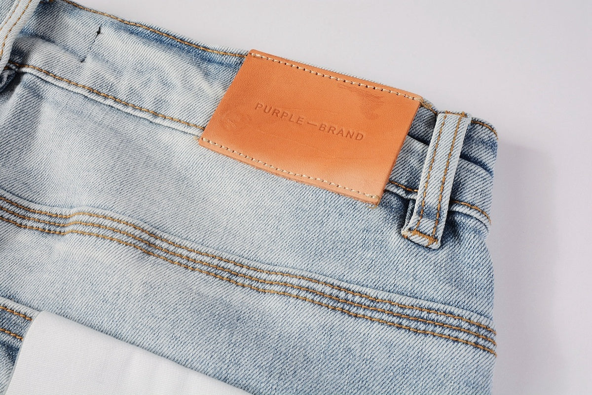 Men’s Slim Fit Light Blue Distressed Stretch Denim