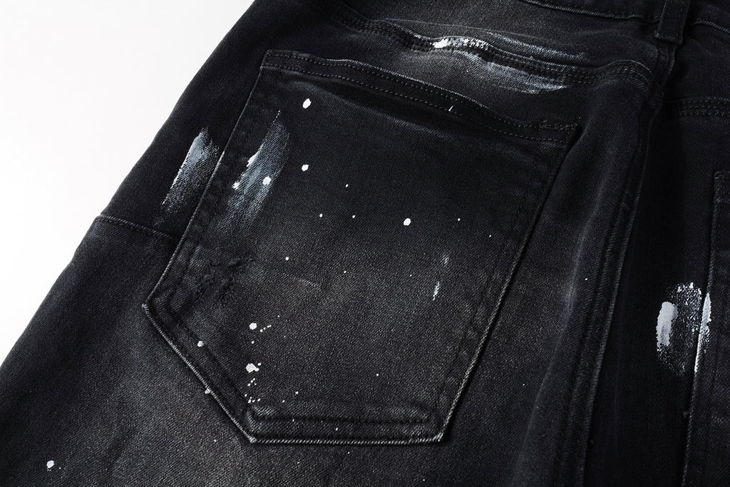 Street Style Slim Fit Ripped Denim Jeans For Men