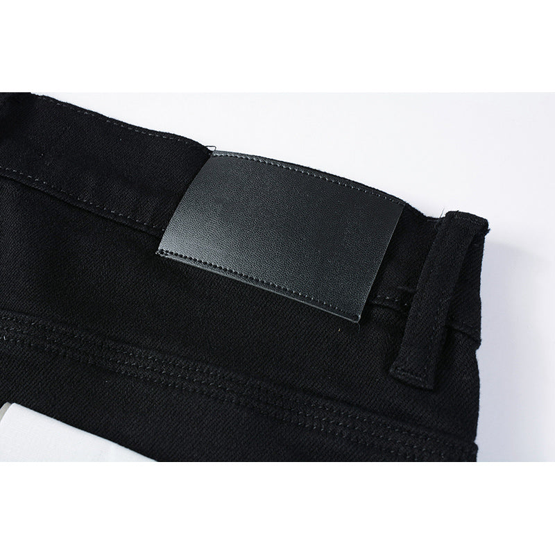 Men's Distressed Slim Fit Black Ripped Jeans