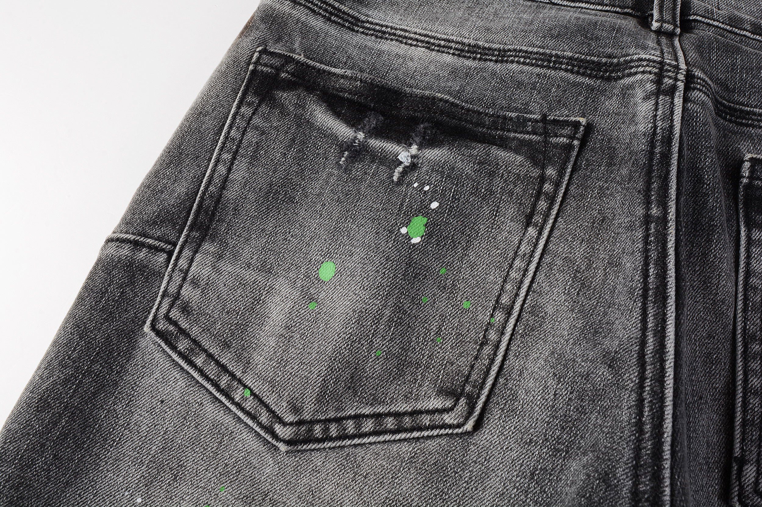 Men's Distressed Dirty Damaged Holes Stretch Slim Fit Ripped Jeans