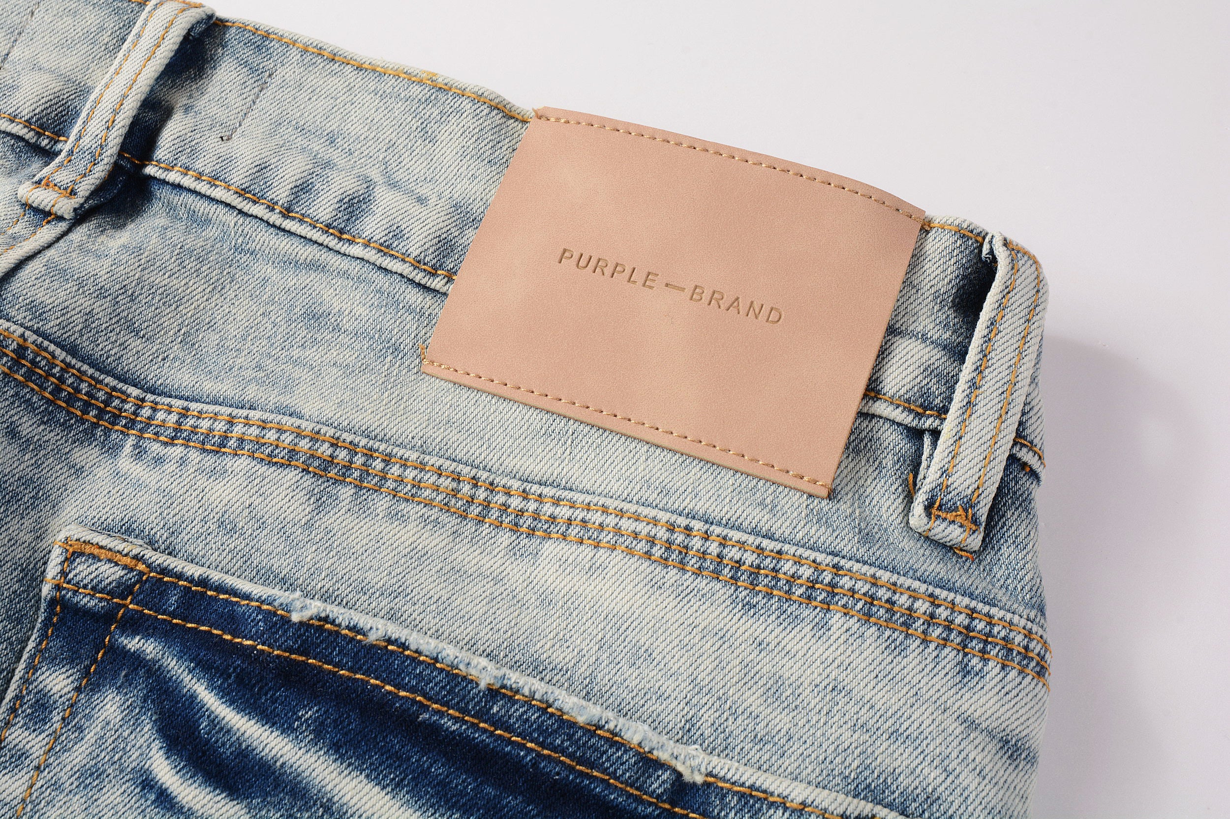 Men's Distressed Light Indigo Skinny Jeans with Ripped Holes & Button Fly