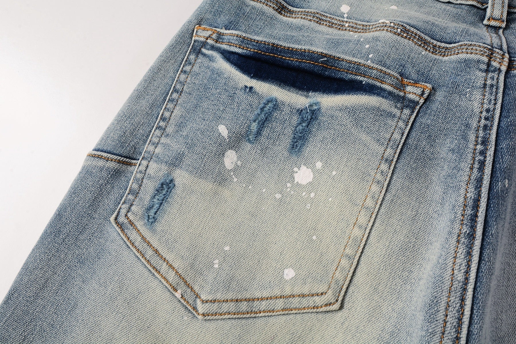 Slim Fit High Street Ripped Distressed Denim Jeans For Men
