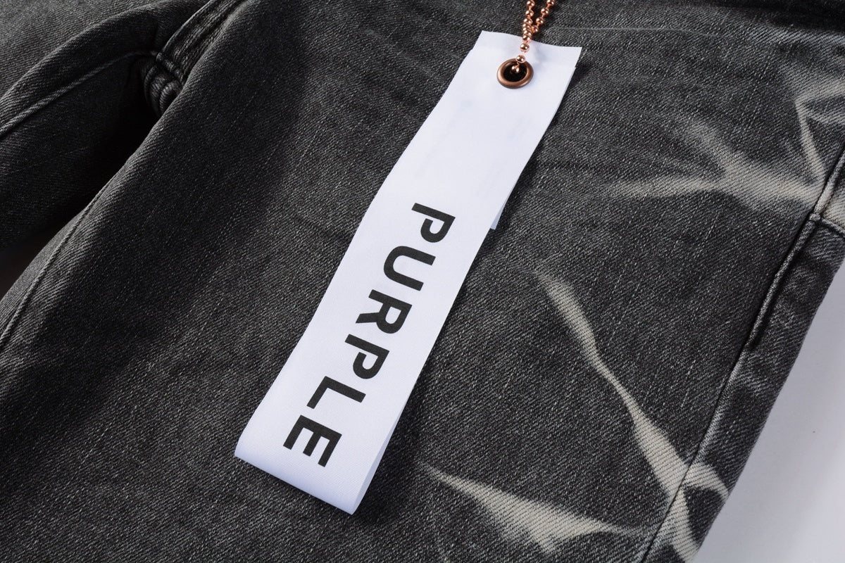 Men's Slim Fit Distressed Gray Stretch Ripped Jeans