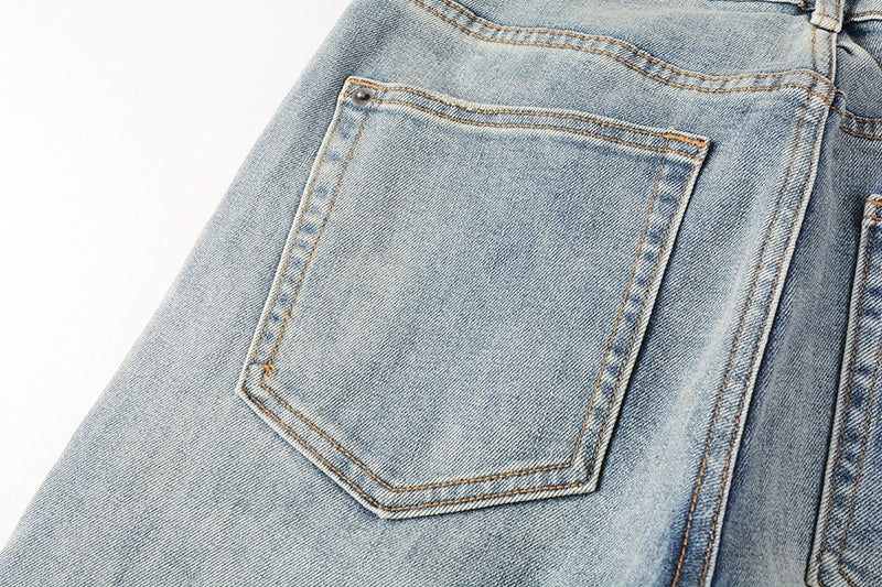 Men's Light Wash Ksubi-Inspired Graffiti Skinny Jeans - Slim Denim Pants