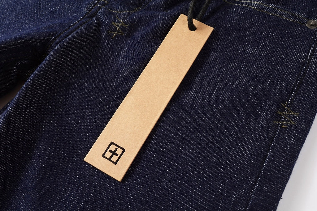 Men's Raw Indigo Dark Wash Slim-Fit Stretch Jeans - Premium Denim