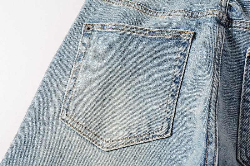 Men’s Light Blue Distressed Skinny Jeans - Ksubi Style Denim