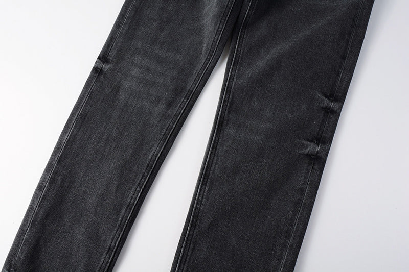 Men’s Ksubi Style Faded Black Washed Slim Fit Skinny Denim Jeans Streetwear