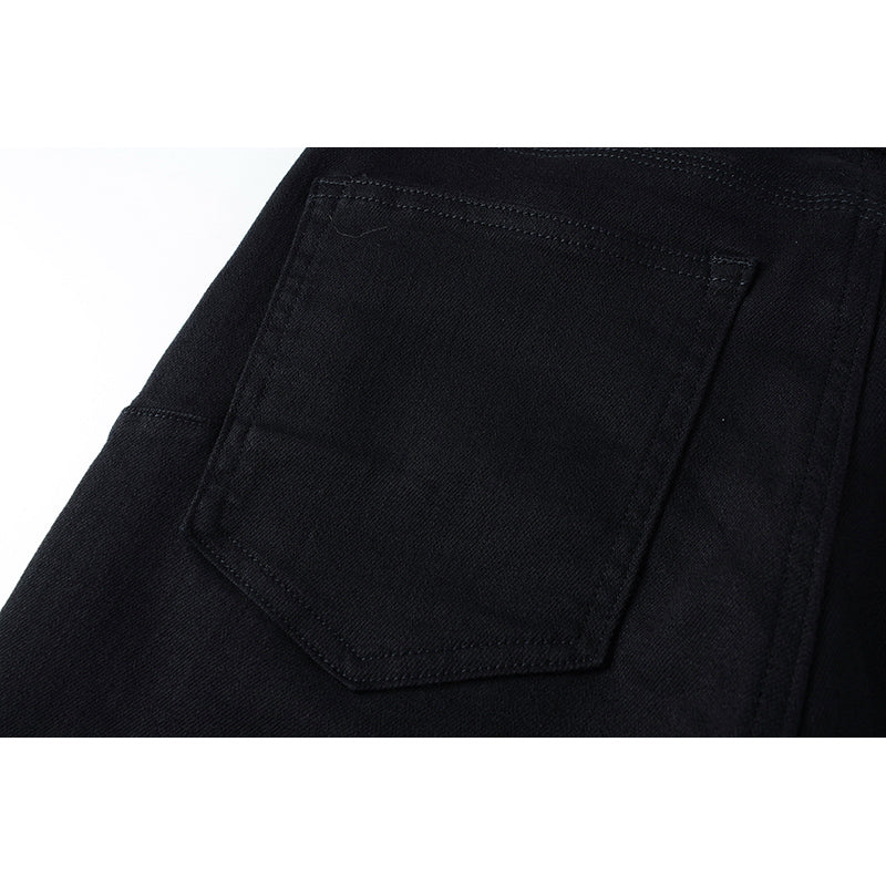 Men's Distressed Slim Fit Black Ripped Jeans