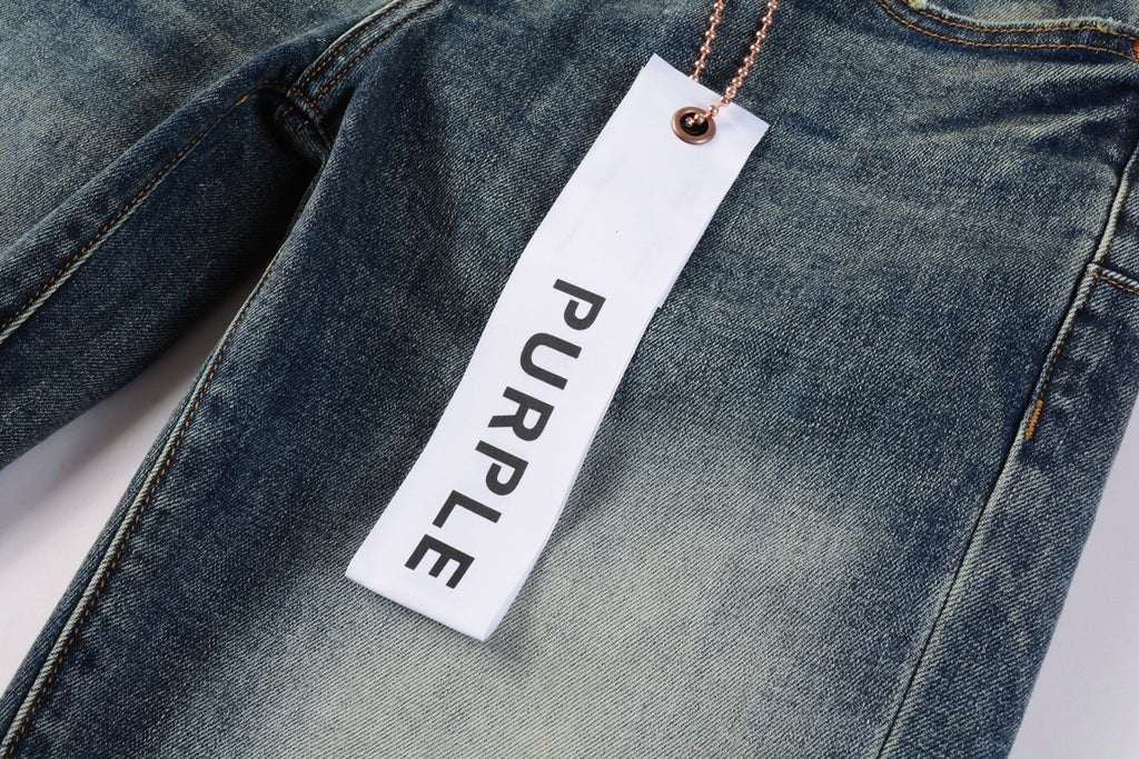 Men's Slim Fit High Street Distressed Blue Stretch Jeans